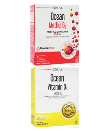 Ocean Methyl B12 Spray 500mcg 5ml Vitamin D3 400iu Spray 20ml