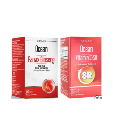 Ocean Panax Ginseng 500mg 60 Capsules Vitamin C-sr 30 Tablets