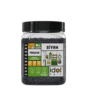 idolagro Black Beans - 950 gr - Superfoods - High Protein Fiber Large Thin Shelled Grain