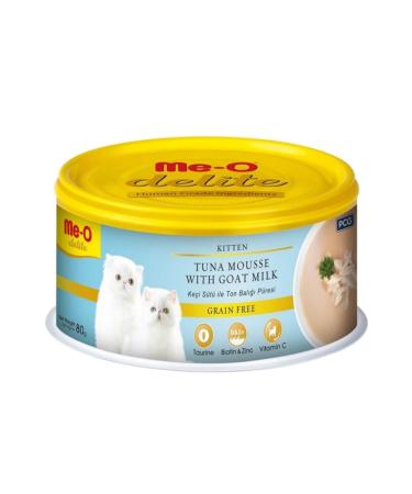 me-o Delite Goat Milk Tuna Grain-Free Paste Kitten Canned Food 80gr 12 Pieces