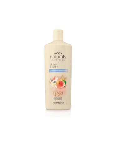 Avon Naturals Hair Care Shiny&soft White Peach And Vanilla Scented Shampoo And Conditioner 700 Ml