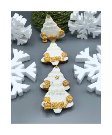 Bur in Birdane Patisserie White Pine Tree Christmas Cookies