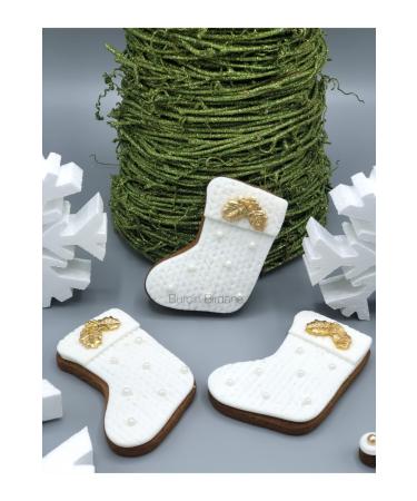 Bur in Birdane Patisserie White Socks New Year's Cookies
