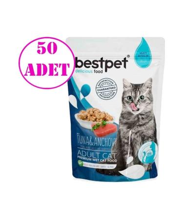 Bestpet Best Pet Jelly Tuna and Anchovy Cat Food 85 gr 50 Pieces