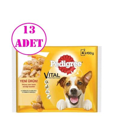 Pedigree Pouch Dog Canned Food 4 X 100 Gr 13 Pieces