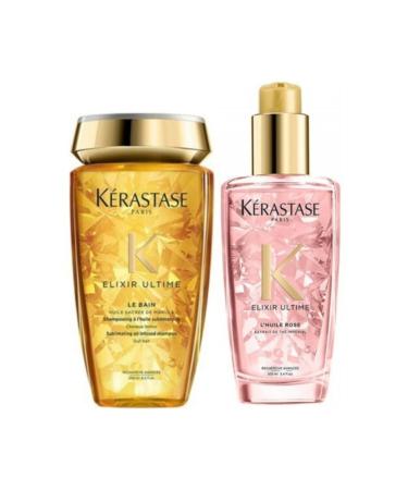 Kerastase Elixir Ultime Le Bain Shampoo 250 Ml + L'huile Rose Care Oil 100ml