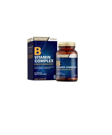 Nutraxin B Vitamin Complex Containing B1 B2 B3 B5 B6 B12 and Biotin 60 Tablets