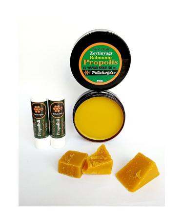 Peteko lu Handmade Propolis Beeswax Olive Oil Cream 50ml and Propolis Honey Natural Lip Balm (2 PCS)