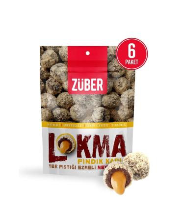 Zuber Lokma Hazelnut Coated 96g X 6 Pieces