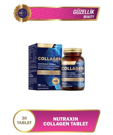 Nutraxin Beauty Collagen Gold Quality 30 Tablets Hydrolyzed Collagen + 1 Piece Sachet Collagen - Buy Online on GoSupps.com