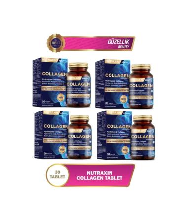 Nutraxin Hydrolyzed Collagen Supplement Containing Hyaluronic Acid Resveratrol Biotin and Zinc 30 Tablets X4 Pieces