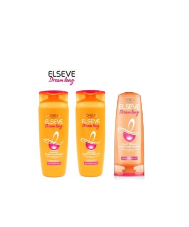Elseve Loreal Paris Dream Long Repair Shampoo 670 Ml X 2 Pieces + Hair Care Conditioner 360 Ml