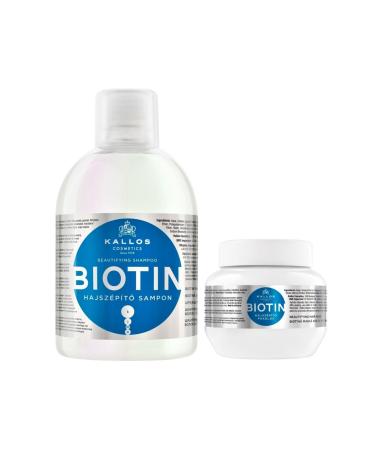 Kallos Cosmetics Biotin 1000ml Nourishing and Protective Shampoo + Biotin 275ml Hair Mask