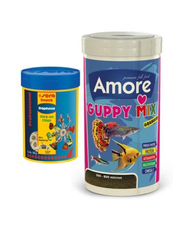 AMORE Guppy Mix Granules 1000ml Box And Sera Daphnia Daphnia 100ml Box Tropical Fish Food