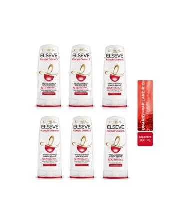 Elseve Loreal Hair Care Cream Complete Repair 5 Restructuring Care Damaged Hair 375 Ml X 6 Pieces