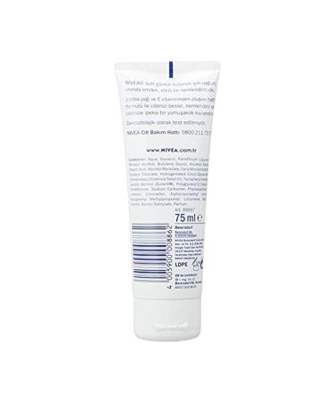NIVEA Soft Cream 75 ml Moisturizing Care Cream Face Body Hand Skin With Jojoba Oil And Vitamin E - Buy Online on GoSupps.com