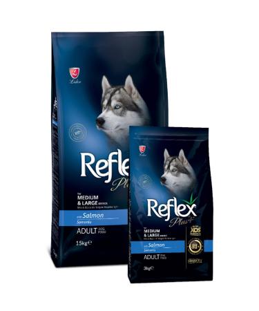 Reflex Plus Adult Dog Food for Medium and Large Breeds with Salmon 3kg