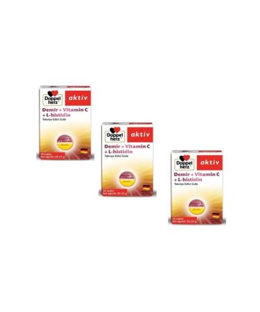 Doppelherz Active Iron + Vitamin C + L-histidine 30 Capsules 3-pack +++