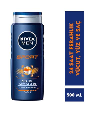 NIVEA Brand: Men Sport Men's Shower Gel 500 Ml Category: Shower Gel - Buy Online on GoSupps.com