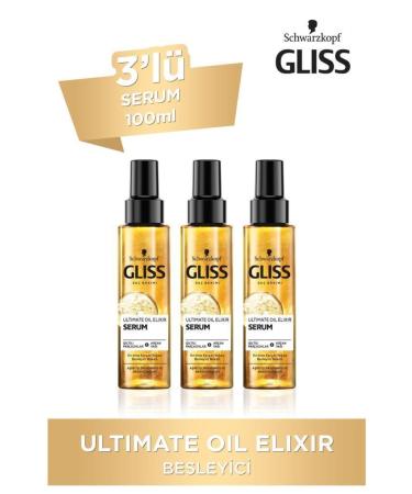 Gliss Schwarzkopf Ultimate Oil Elixir Nourishing Care Serum 100 Ml X 3 Pieces