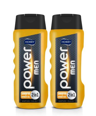 Hobby Men 2in1 Power Shower Gel Shampoo 400 Mlx2