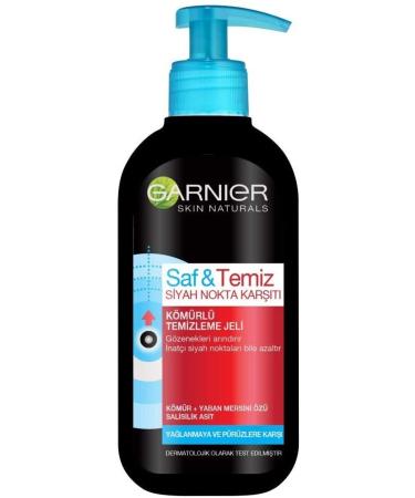 Garnier Skin Naturals Pure & Clean Anti-Blackhead Charcoal Cleansing Gel 200 Ml