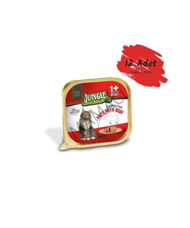 Jungle Pate Steak Adult Cat Food 100 gr X 12 Pieces
