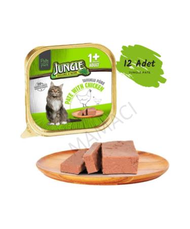 Jungle Pate Chicken Adult Cat Canned Food 100 gr X 12 Pieces