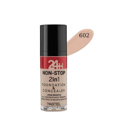 Pastel 24h Non-stop 2 In 1 Foundation And Concealer 601