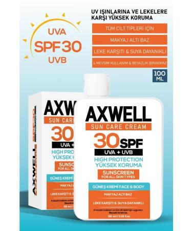 AXWELL Sun Care Cream Sun Cream High Protection 30 Spf 100ml