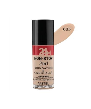 Pastel 24h Non-stop 2 In 1 Foundation And Concealer 601