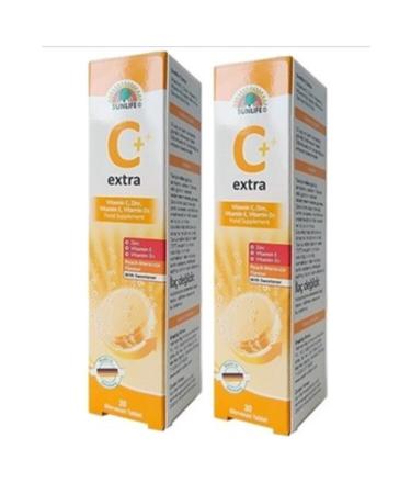 Sunlife Vitamin C Extra 20 Effervescent Tablets - Peach Maracuja (2 Pieces)