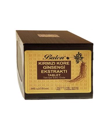 Balen Wooden Box Red Korean Ginseng 600 mg 120 Tablets