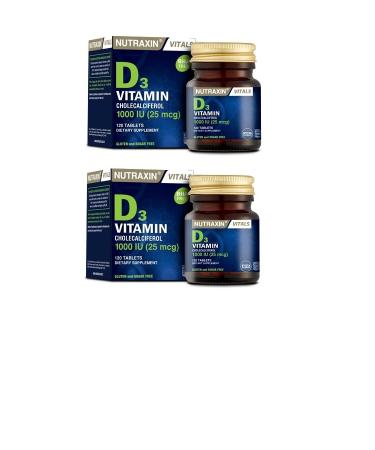 Nutraxin Immune Booster Vitamin D3 120 Tablets X2 Pieces