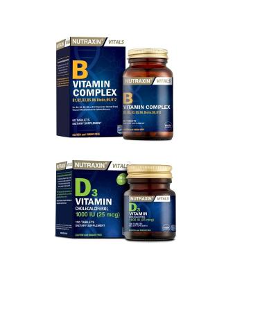 Nutraxin Vitamin B 60 Tablets + Vitamin D3 120 Tablets