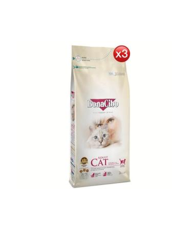 BonaCibo Adult Cat Chicken (with anchovies and rice) Adult Cat Food 2 Kg. X 3 Packages Total 6 Kg.