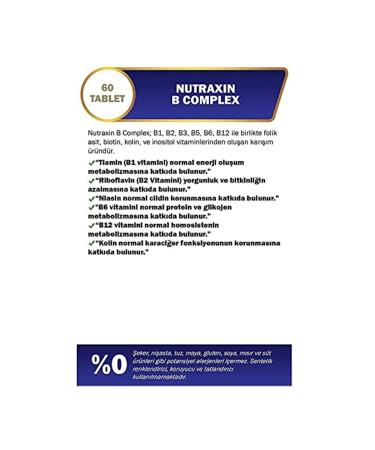 Nutraxin B Complex Vitamin 60 Tablets 1 Pack (From 1 X 60 Tablets) - Buy Online on GoSupps.com