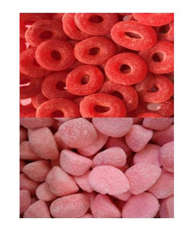 Haribo Strawberry Ring and Strawberry Pompom Pouring Jelly (Pack of 2)