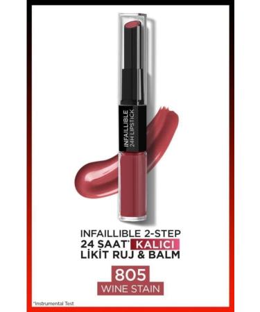 L'Oreal Paris Loeral Infaillable Lipstick 2 Steps 805-wine Stain