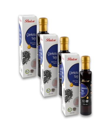 Balen 3 Pieces Black Cumin Oil Cold Pressed 250+250+250 ml Local Seed