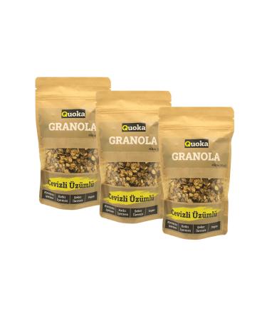QUOKA Walnut Raisin Granola 3 X 200 gr