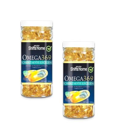 Shiffa Home 2 Pieces Omega 3 6 9 Fish Oil 1000 Mg 100 Pieces