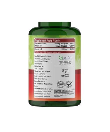 Natures Supreme Vitamin B12 1000 Mcg 100 Capsules - Buy Online on GoSupps.com