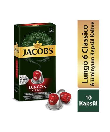 Jacobs Lungo 6 Classico Capsule Coffee 10 Pack Nespresso Compatible