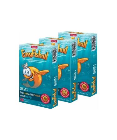 Easy Fishoil Omega 3 30 Gel Tablets For Kids X3