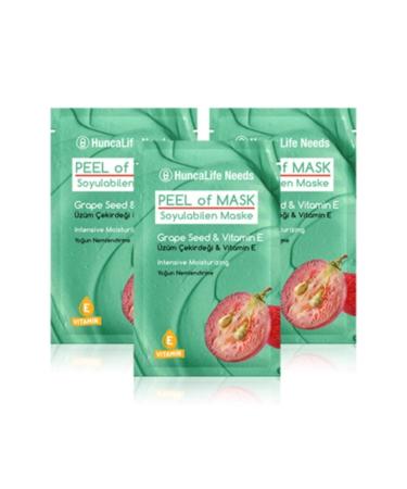 Huncalife Needs Grape Seed and Vitamin E Face Mask 10 ml 3 Pieces