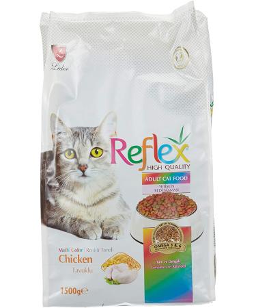 From Shelf to Door Reflex Adult Cat Food with Chicken Meat Colorful Granules 1.5 Kg