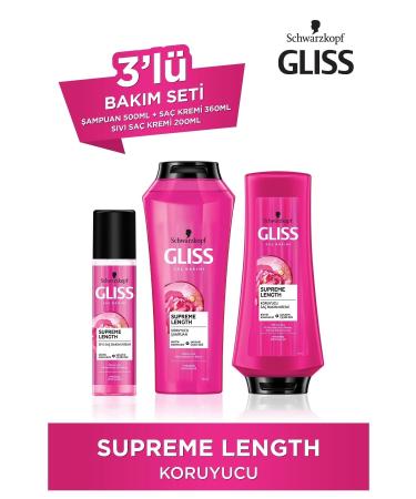 Gliss Supreme Length 500 Ml + Hair Conditioner 360 Ml + Liquid Hair Conditioner 200 Ml