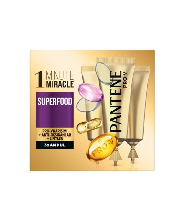 Pantene Ampoule 1 Minute Miracle Superfood 3x15ml - Buy Online on GoSupps.com