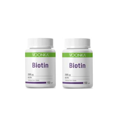 Voonka Hair Vitamin Biotin 2500 Mcg 102 Tablets X2 Pieces